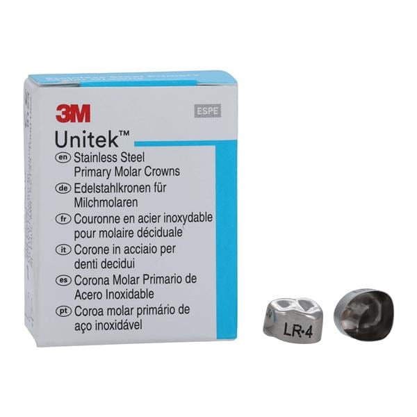 3M Solventum 900144 Unitek Stainless Steel Crowns Primary 1st Molar #4 Lower Right 5/Pk 3M Solventum 900144 Unitek Stainless Steel Crowns Primary 1st Molar #4 Lower Right 5/Pk